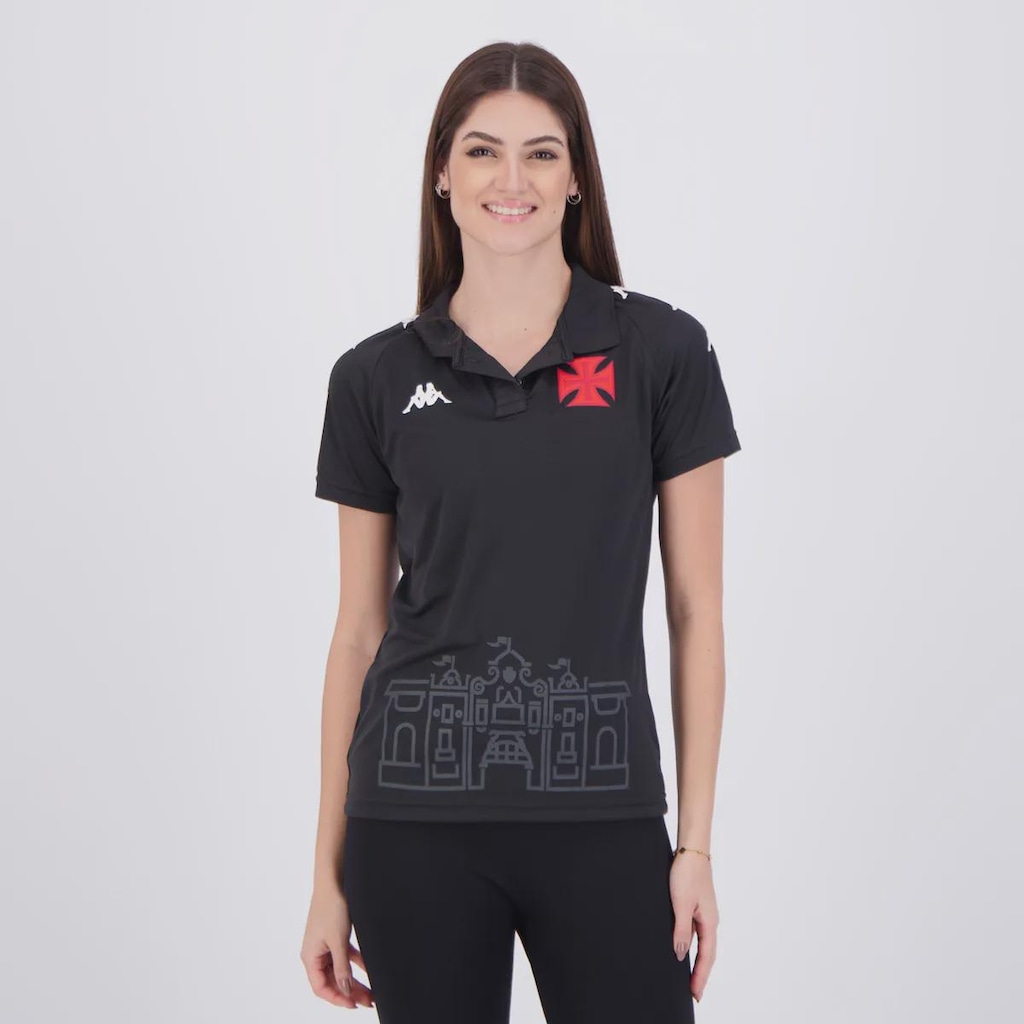 Camiseta Polo Do Vasco Kappa São Januário Feminina