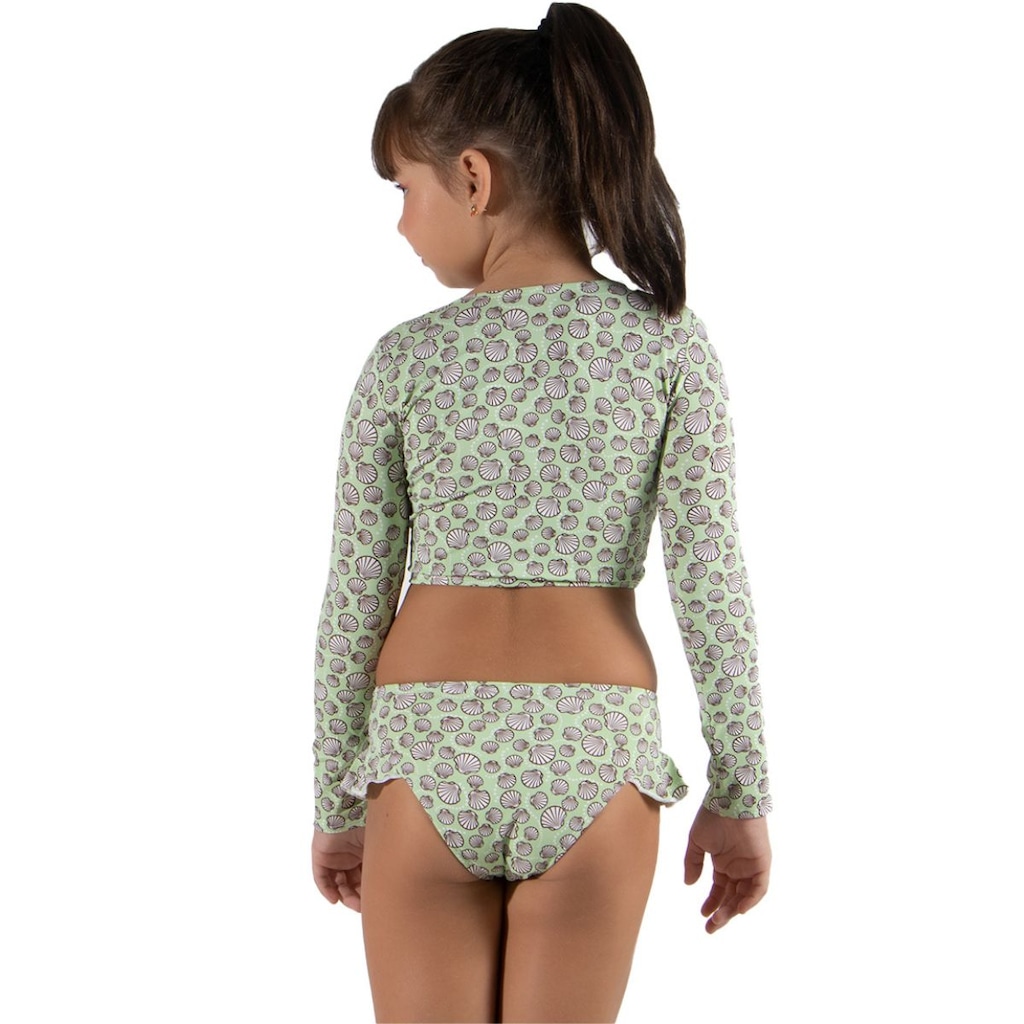 Imagem 3 do produto Biquíni Cropped Manga Longa Vekyo Moda Praia Infantil