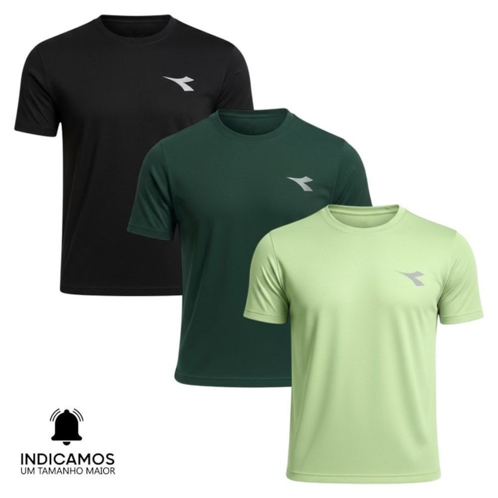Kit 3 Camisetas Diadora Small Logo Masculina