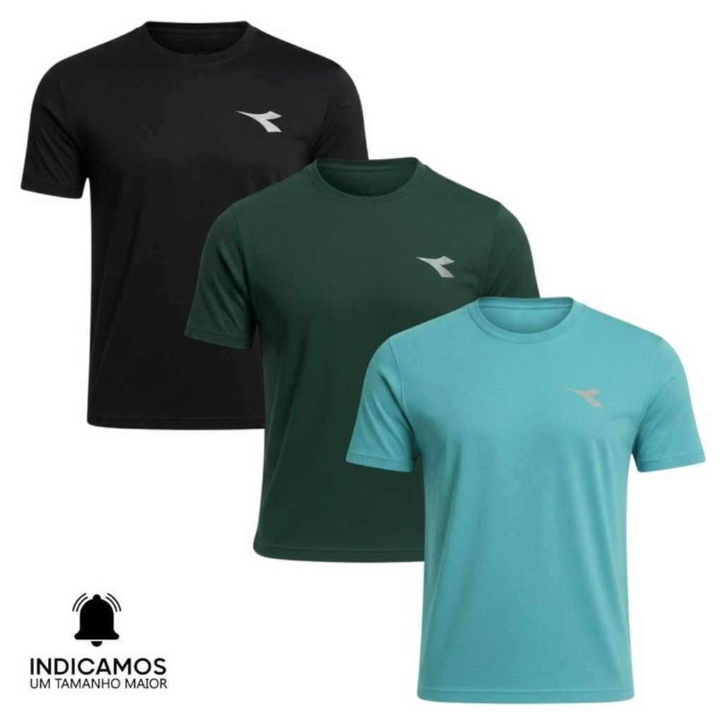 Kit 3 Camisetas Diadora Small Logo Masculina