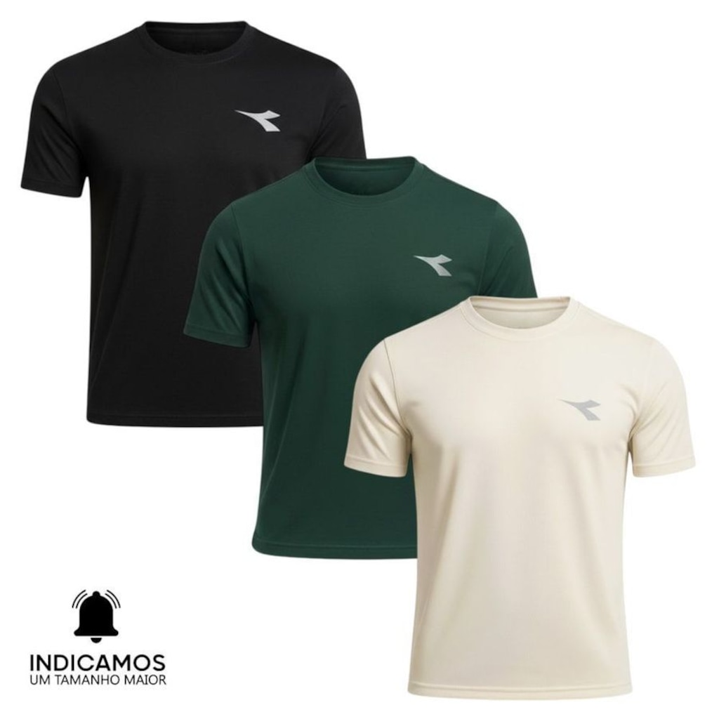 Kit 3 Camisetas Diadora Small Logo Masculina