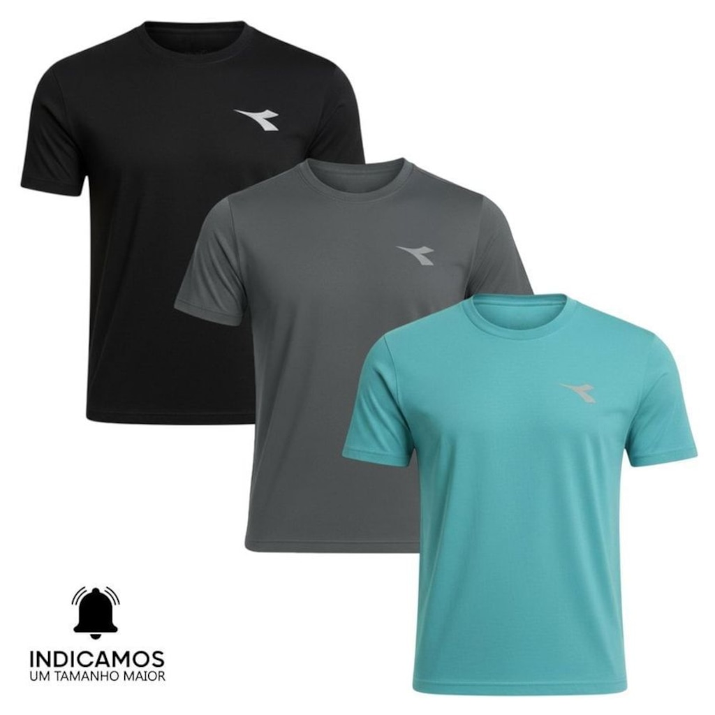 Kit 3 Camisetas Diadora Small Logo Masculina