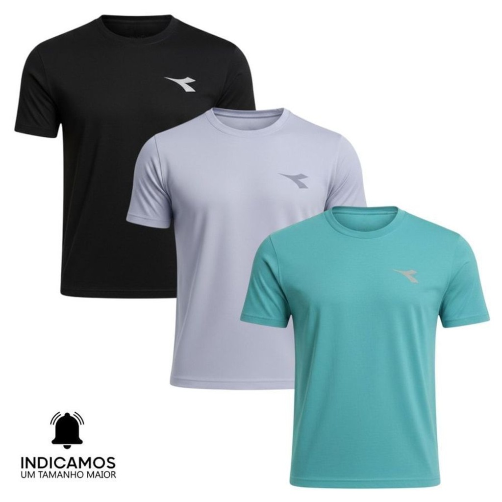 Kit 3 Camisetas Diadora Small Logo Masculina