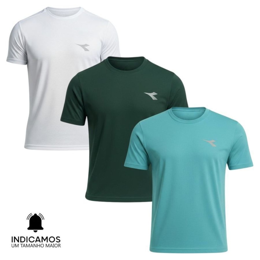Kit 3 Camisetas Diadora Small Logo Masculina