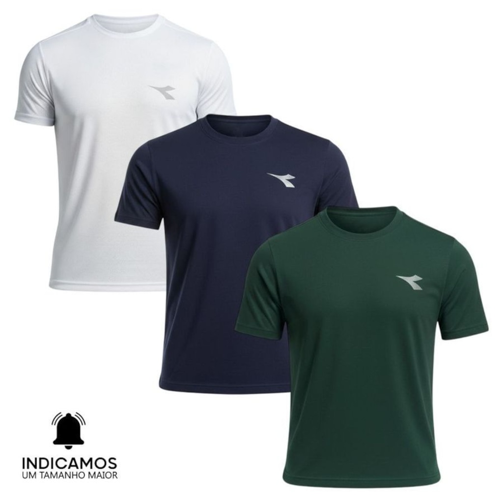 Kit 3 Camisetas Diadora Small Logo Masculina