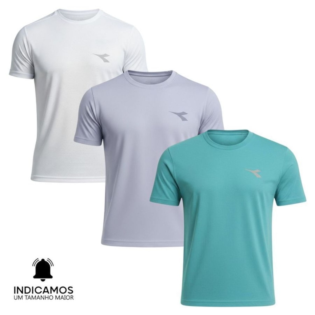 Kit 3 Camisetas Diadora Small Logo Masculina