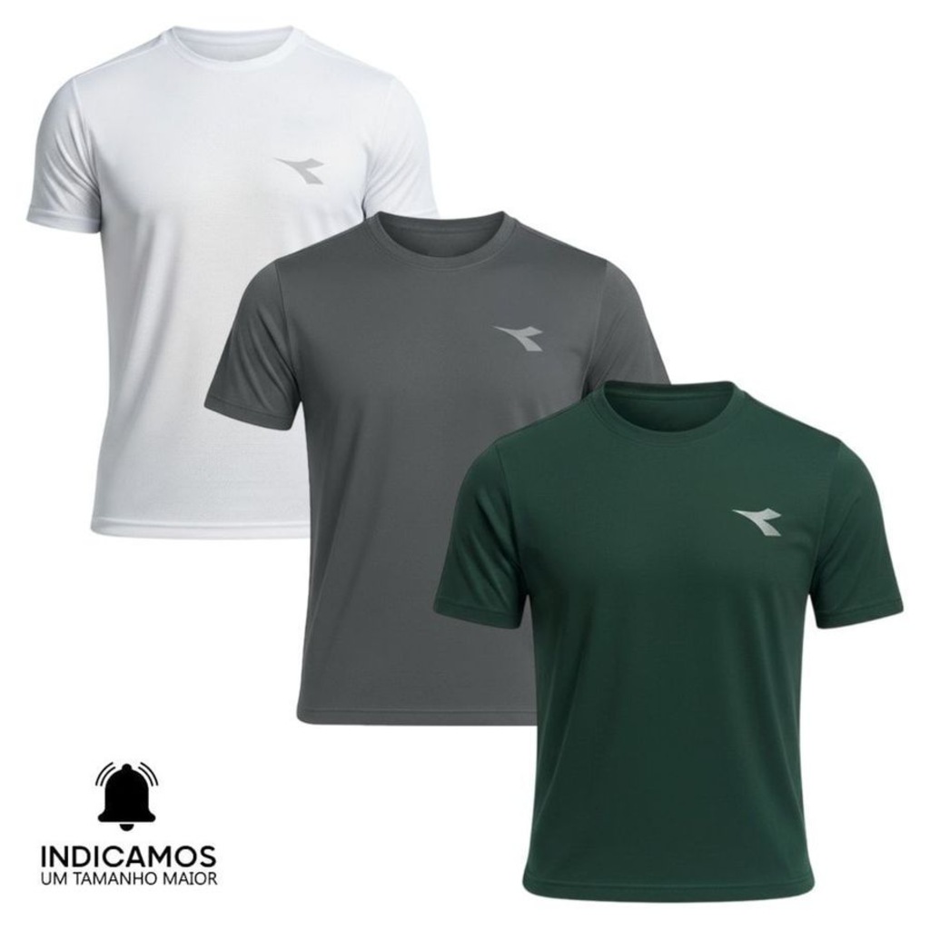 Kit 3 Camisetas Diadora Small Logo Masculina
