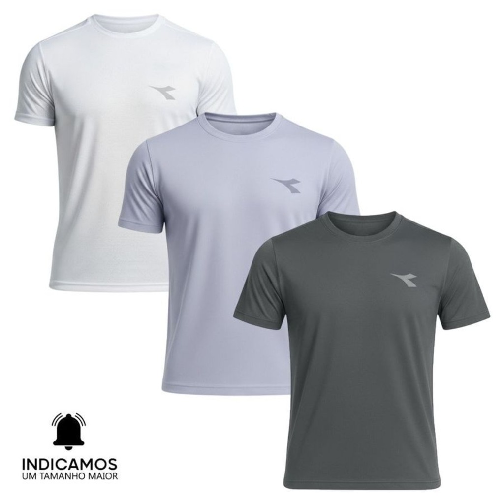Kit 3 Camisetas Diadora Small Logo Masculina