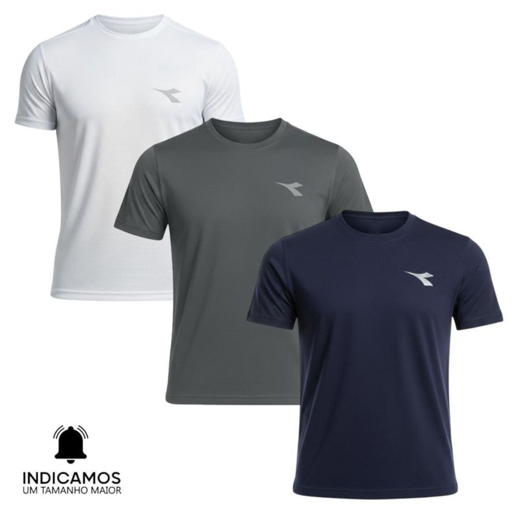 Kit 3 Camisetas Diadora Small Logo Masculina