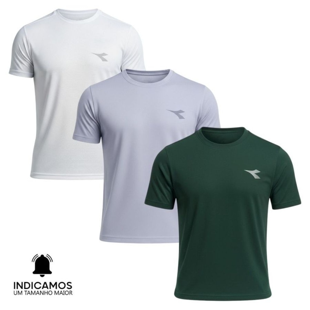 Kit 3 Camisetas Diadora Small Logo Masculina