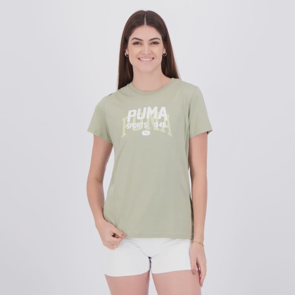 Camiseta PUMA Graphics Varsity Feminina