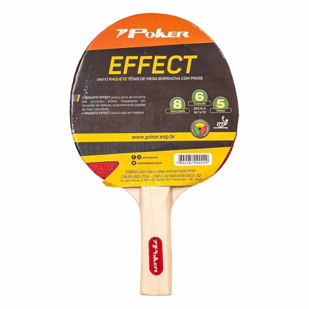 Raquete Poker Tênis de Mesa Ping Pong Effect