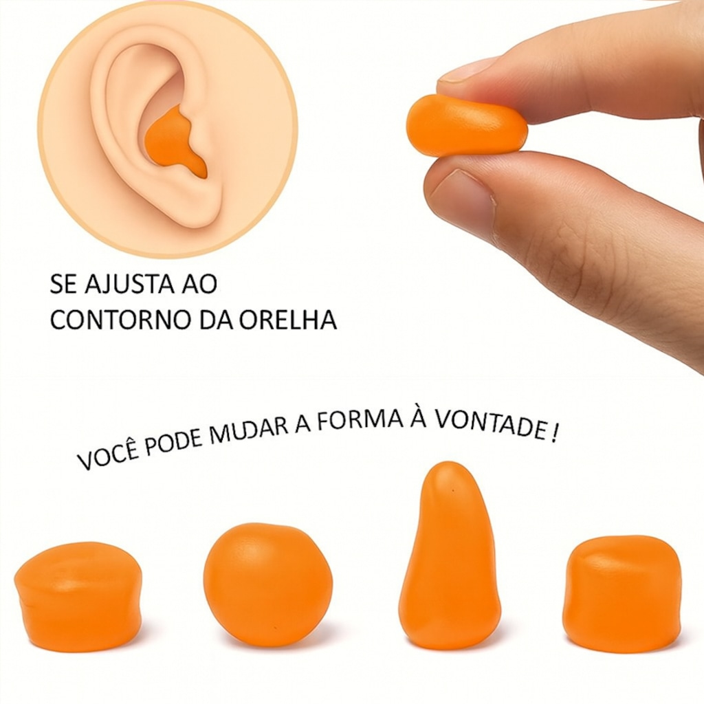 Imagem 5 do produto Protetor de Ouvido Gold Sports Moldável em Silicone Ultra Soft com 12 Unidades