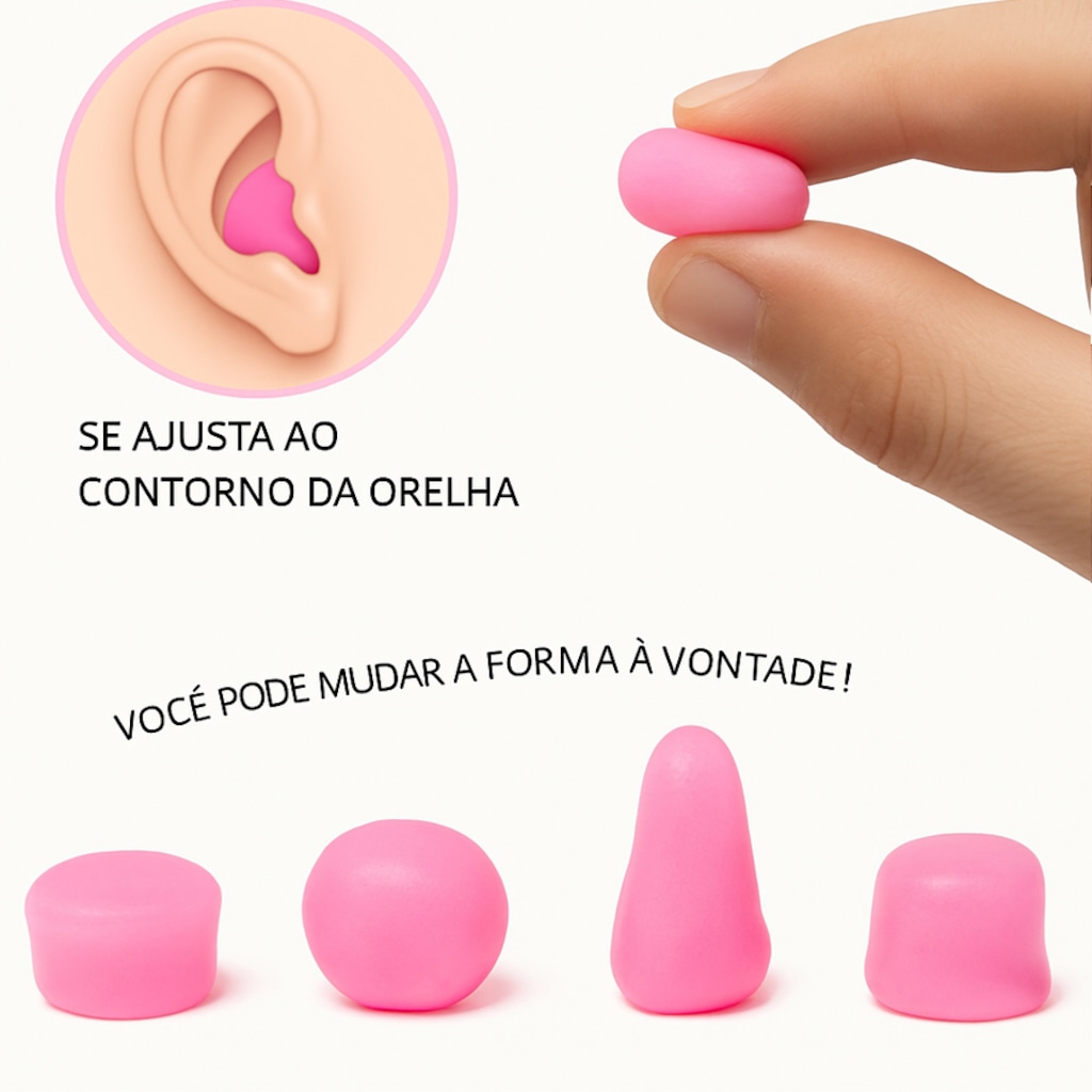 Imagem 5 do produto Protetor de Ouvido Gold Sports Moldável em Silicone Ultra Soft com 12 Unidades