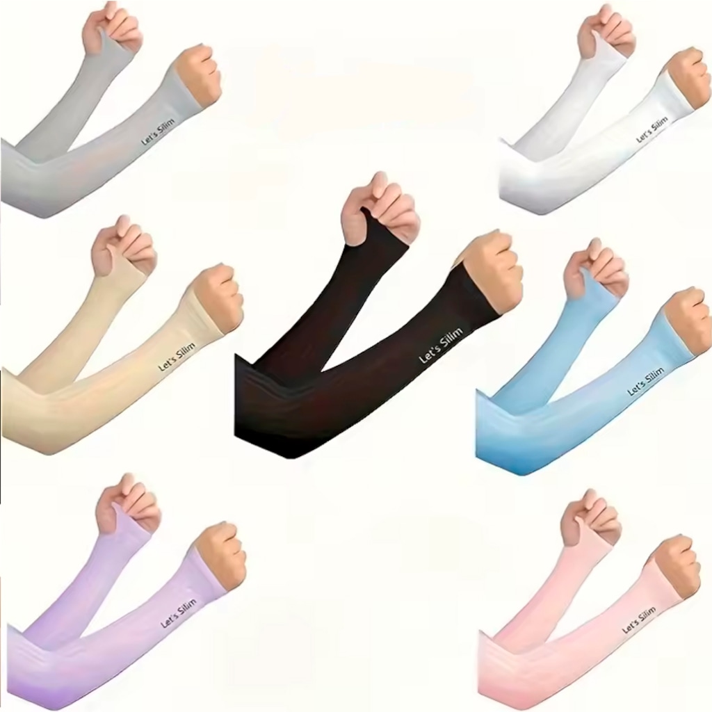 Kit Manguito Longo Térmico e Compressão Gold Sports Proteção Solar com 7 Pares - Adulto