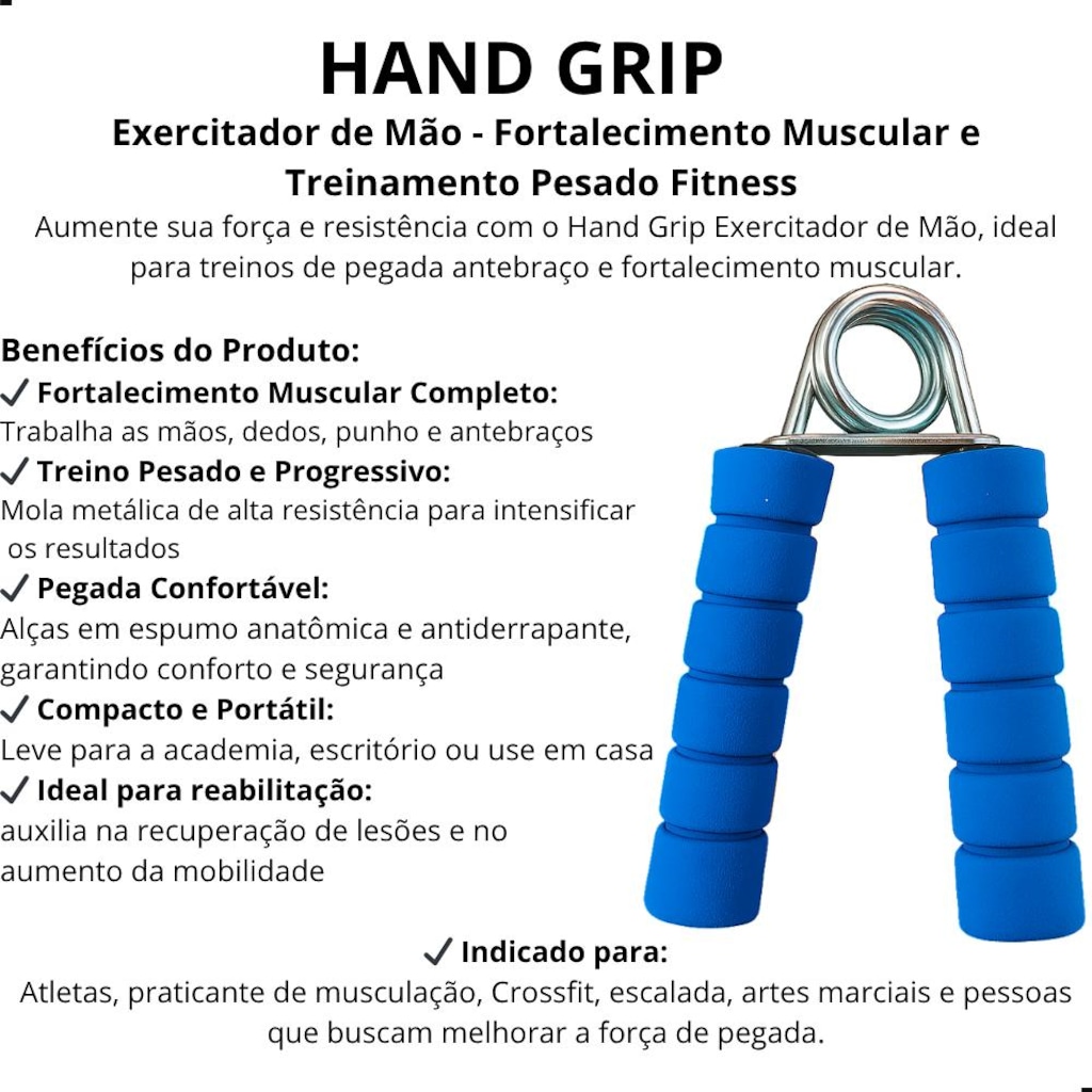 Imagem 5 do produto Hand Grip Exercitador de Mão SML Fortalecimento Muscular Treinamento pesado Fitness