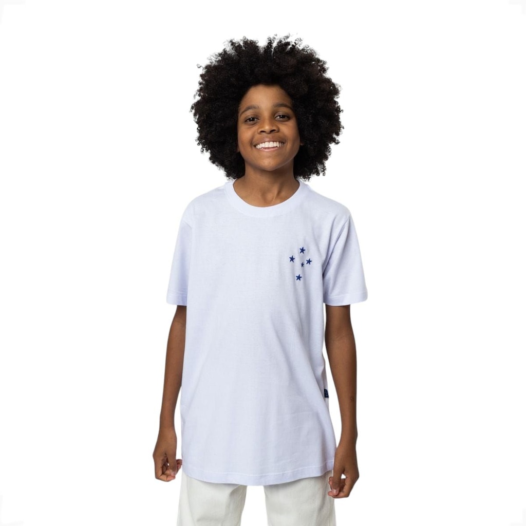 Camiseta Esportiva Cruzeiro Surf Center Logo Bordado Infantil