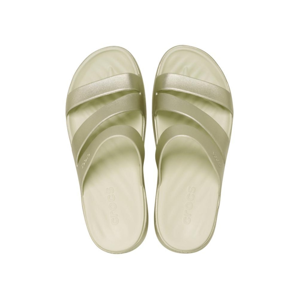 Imagem 5 do produto Sandália Feminino Crocs Getaway Metallic Strappy Sandal Champagne Metallic