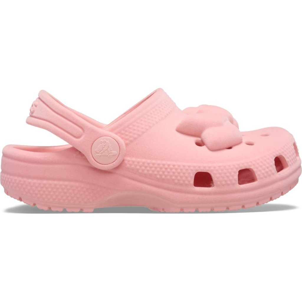 Sandália Crocs Classic Velvet Bow Clog T Powder Infantil