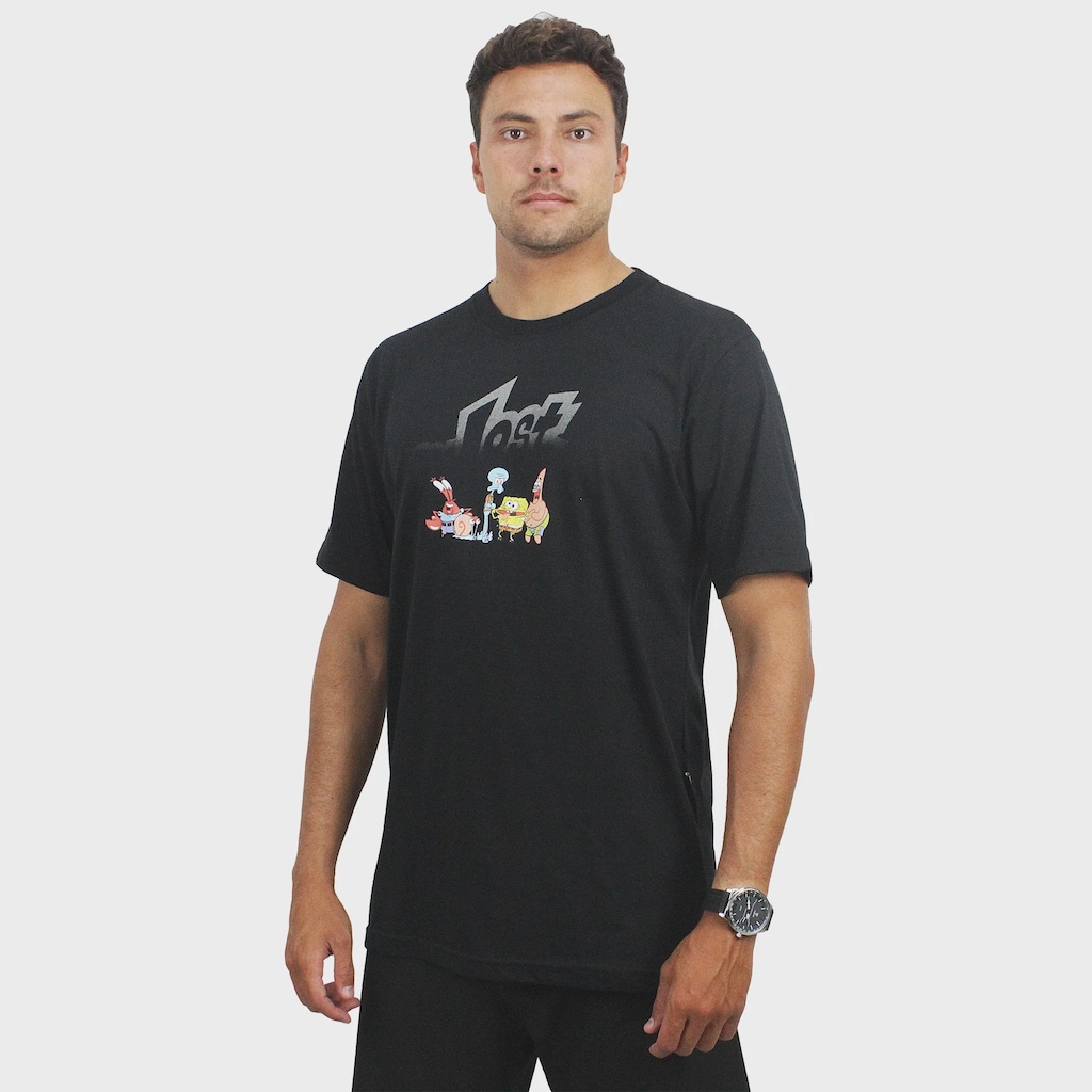 Camiseta Lost x Bob Esponja Fun Black - Masculino