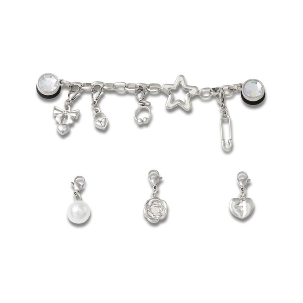 Jibbitz Crocs Punk e Prateado Removível