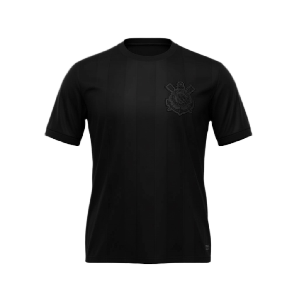Camisa do Corinthians Dry All Black Listrada Bordado Coimbra - Masculina