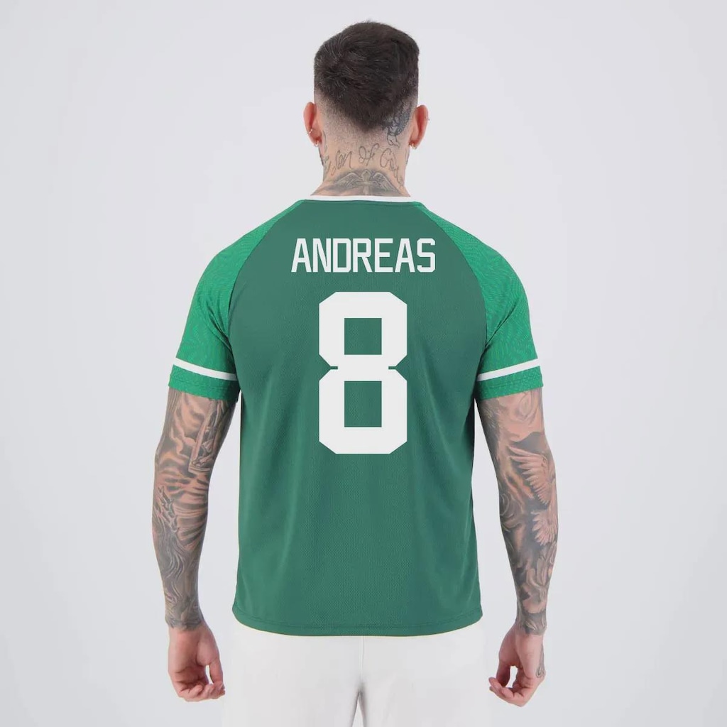 Camisa Palmeiras Verdão Escudo Verde 8 Andreas Pereira Masculina