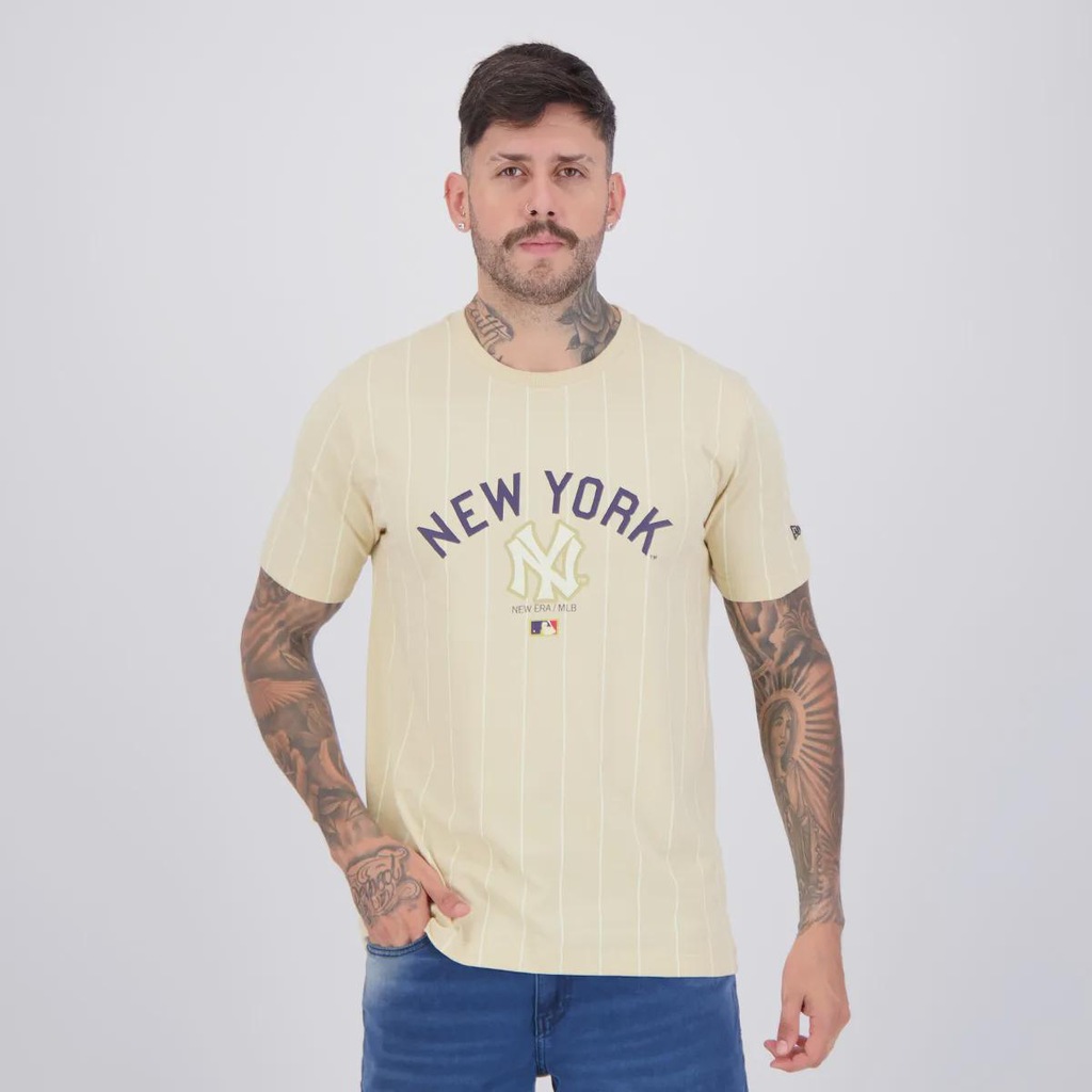 Camiseta New Era MLB New York Yankees Core Listras Masculina