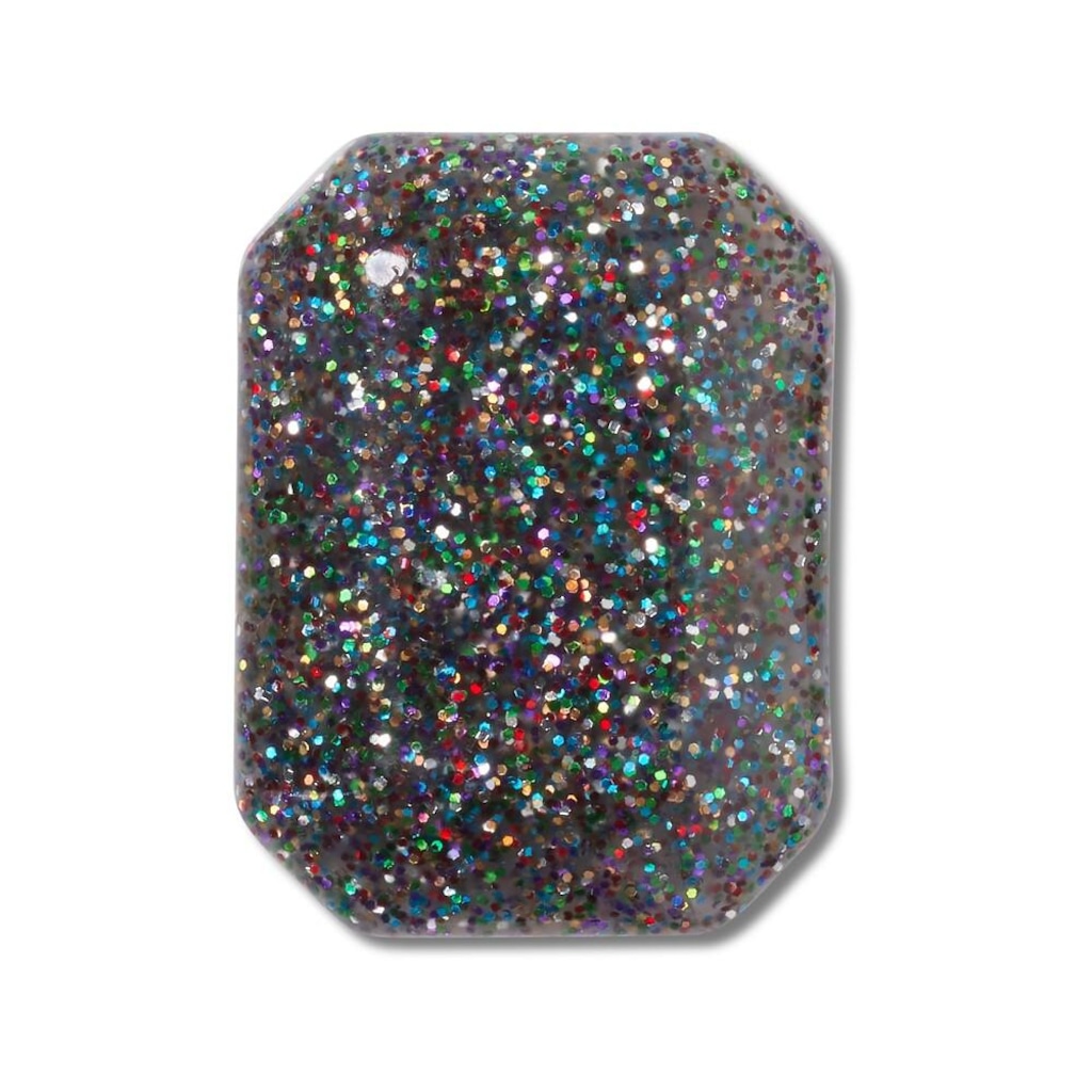 Jibbitz Crocs Pedra Preta Glitter Arco-Íris