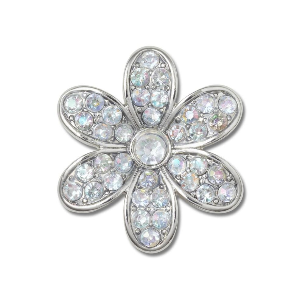 Jibbitz Crocs Margarida Prata com Pedrinhas