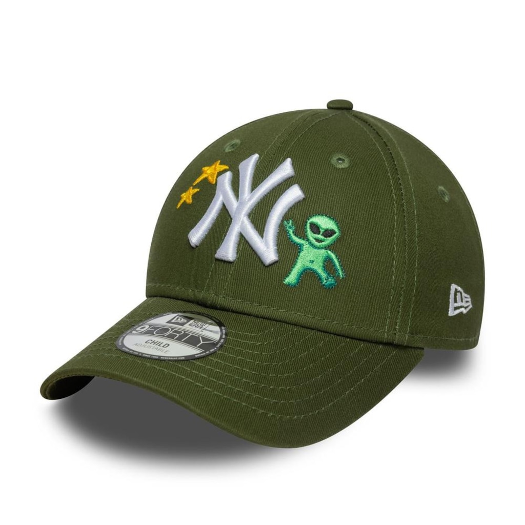 Boné New Era 9Forty New York Yankees MLB Verde Logo Infantil