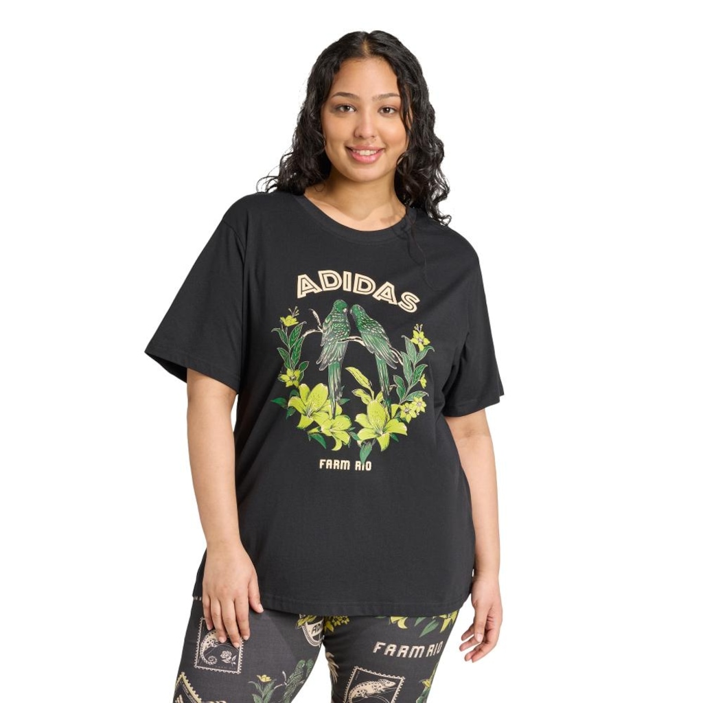 Camiseta adidas X FARM Plus Size Feminina