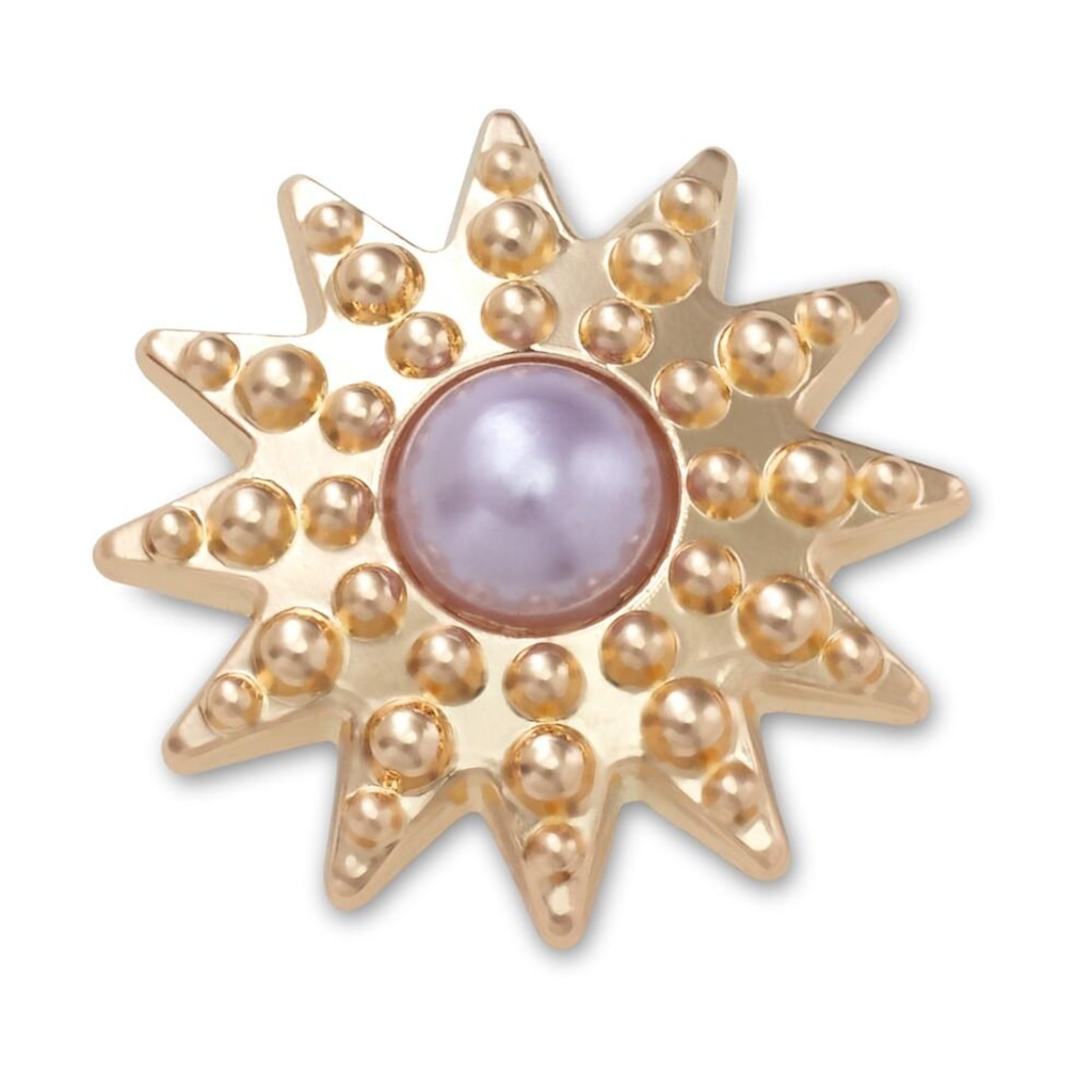 Jibbitz Crocs Estrela Dourada Pérola Roxa