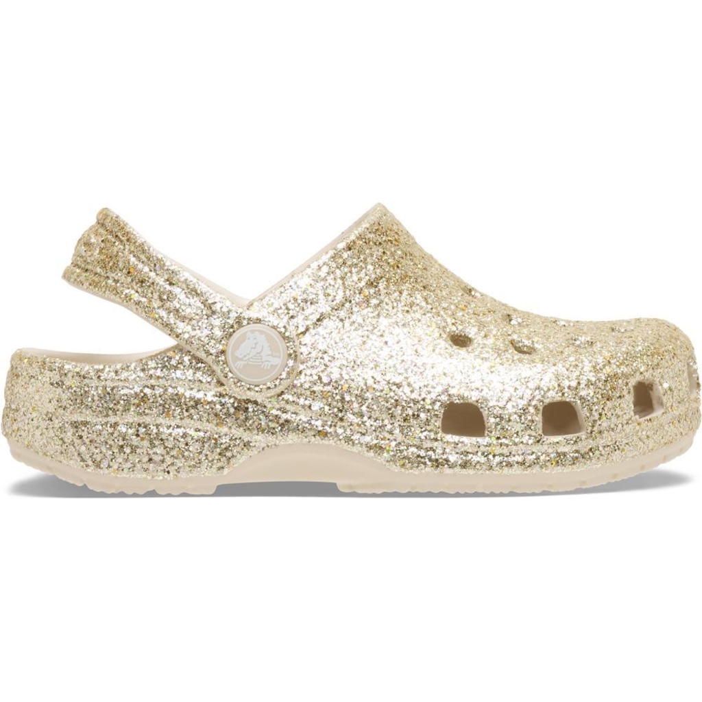 Sandália Crocs Classic Chunky Glitter Clog T  Sandstone - Infantil