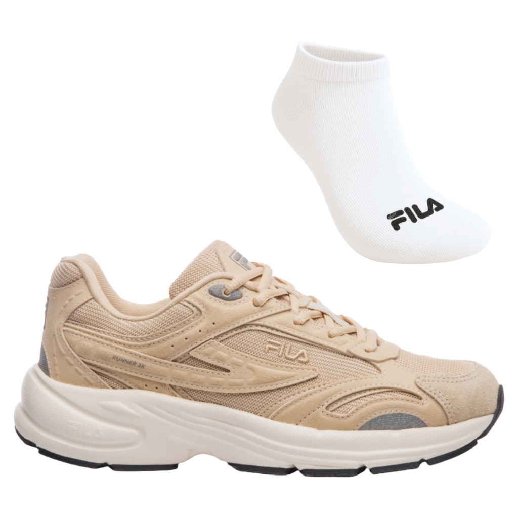 Kit Tênis Feminino Fila Runner 2K Se + 1 Par de Meia