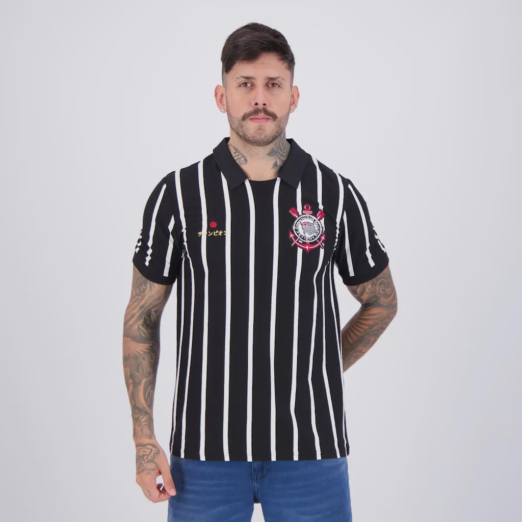 Camisa Polo Corinthians Retrô Japão Masculina