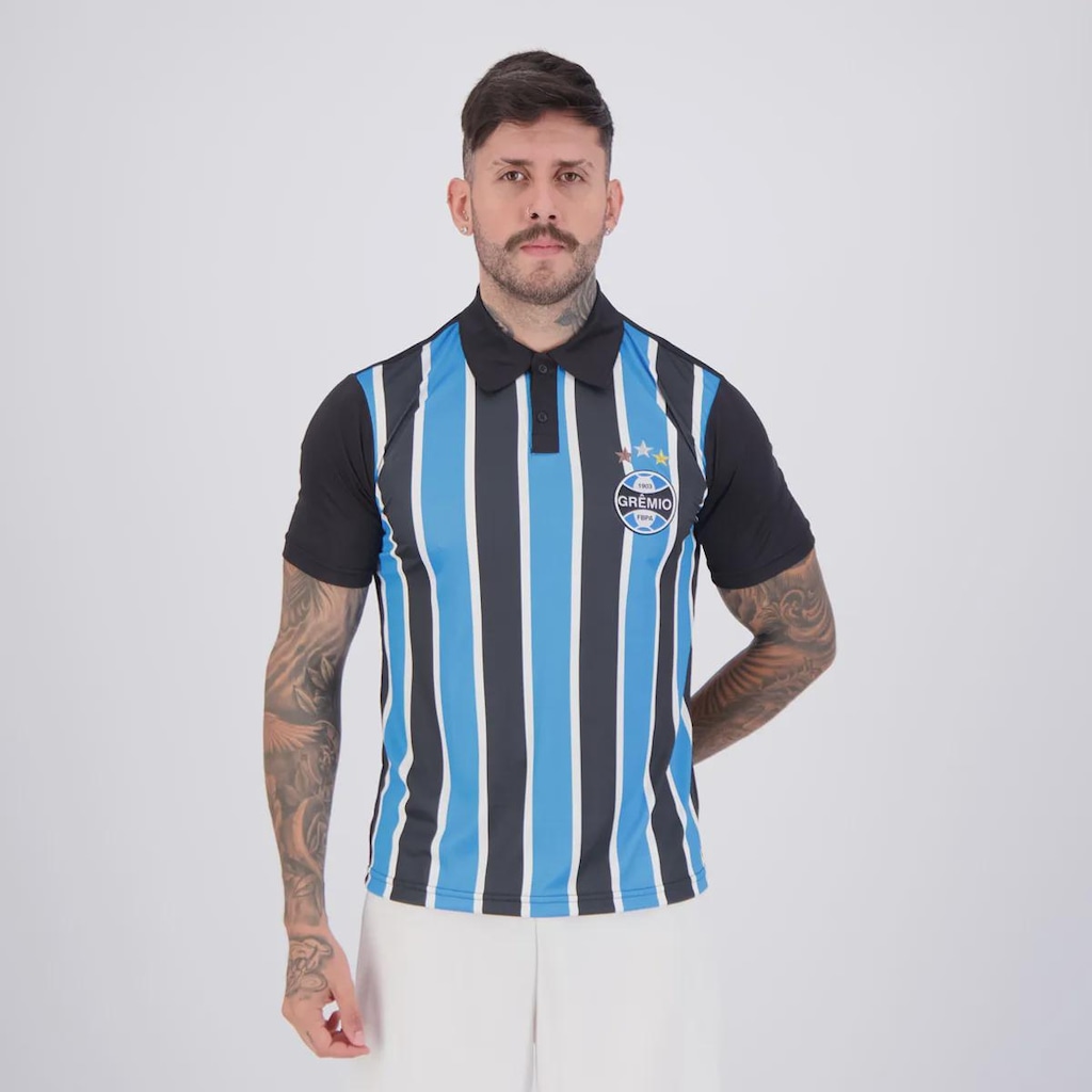 Camisa Polo Grêmio Dry Tricolor Masculina