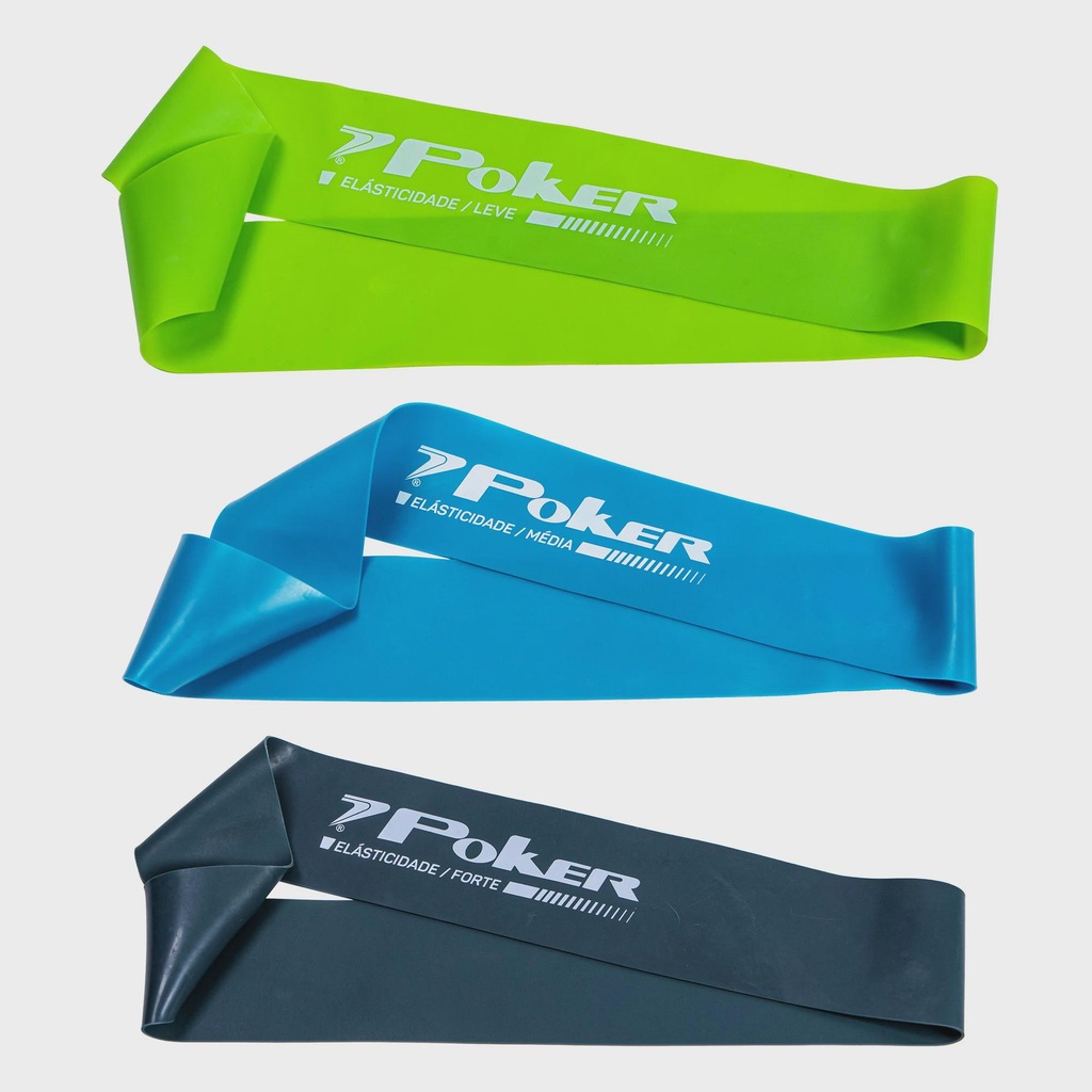 Kit com 3 Mini Bands Poker Leve, Média, Forte