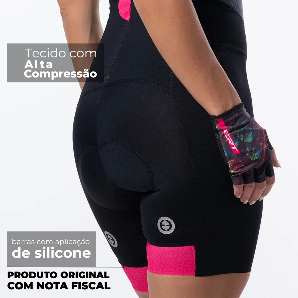 Imagem 4 do produto Bretelle Ciclismo Feminino ERT Lady com Zíper Forro em Gel