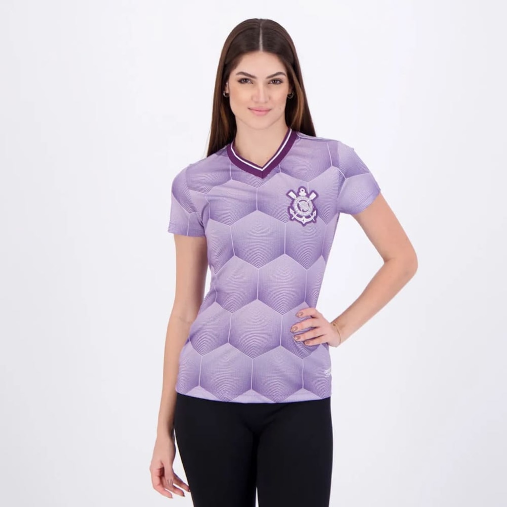 Camiseta Corinthians Coimbra Babylook Gola V Feminina