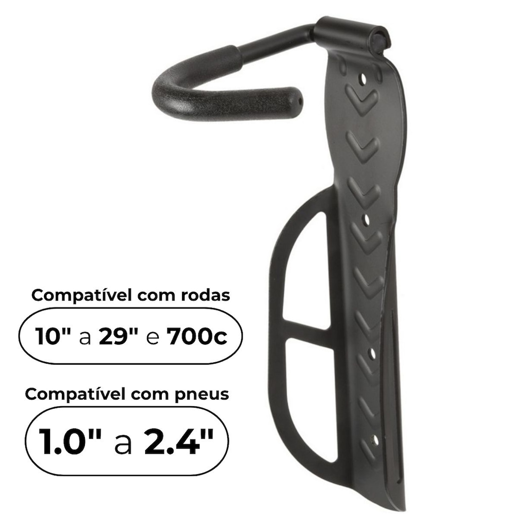 Imagem 3 do produto 2x Suporte parede bicicleta vertical Absolute gancho fixo