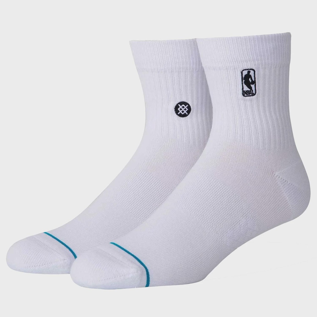 Meia Stance NBA Logoman St Quarter White Importada Masculina