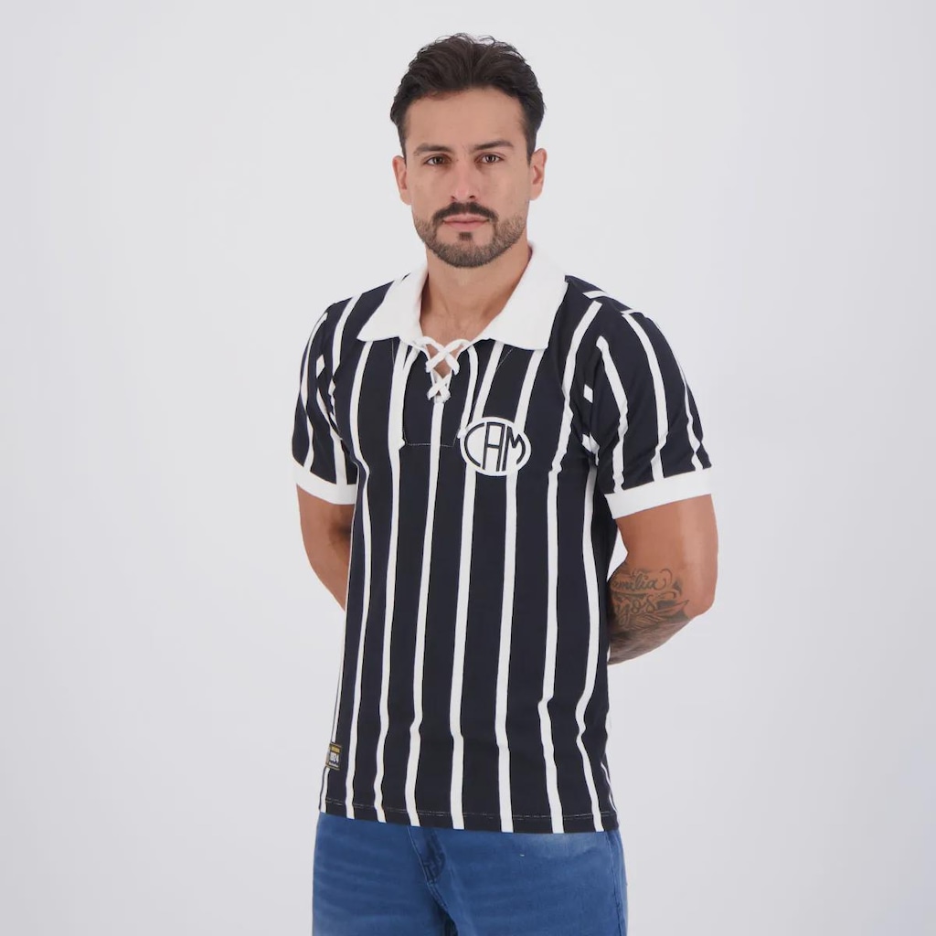 Imagem 3 do produto Camisa Do Atlético Mineiro Retrô 1924 Cordinha - FutFanatics - Masculina
