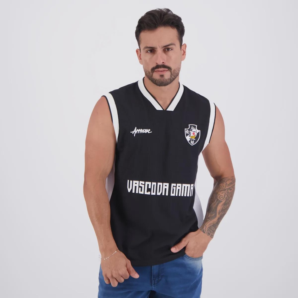 Camiseta Regata Retro Approve X Vasco Faixa Preta - Masculina