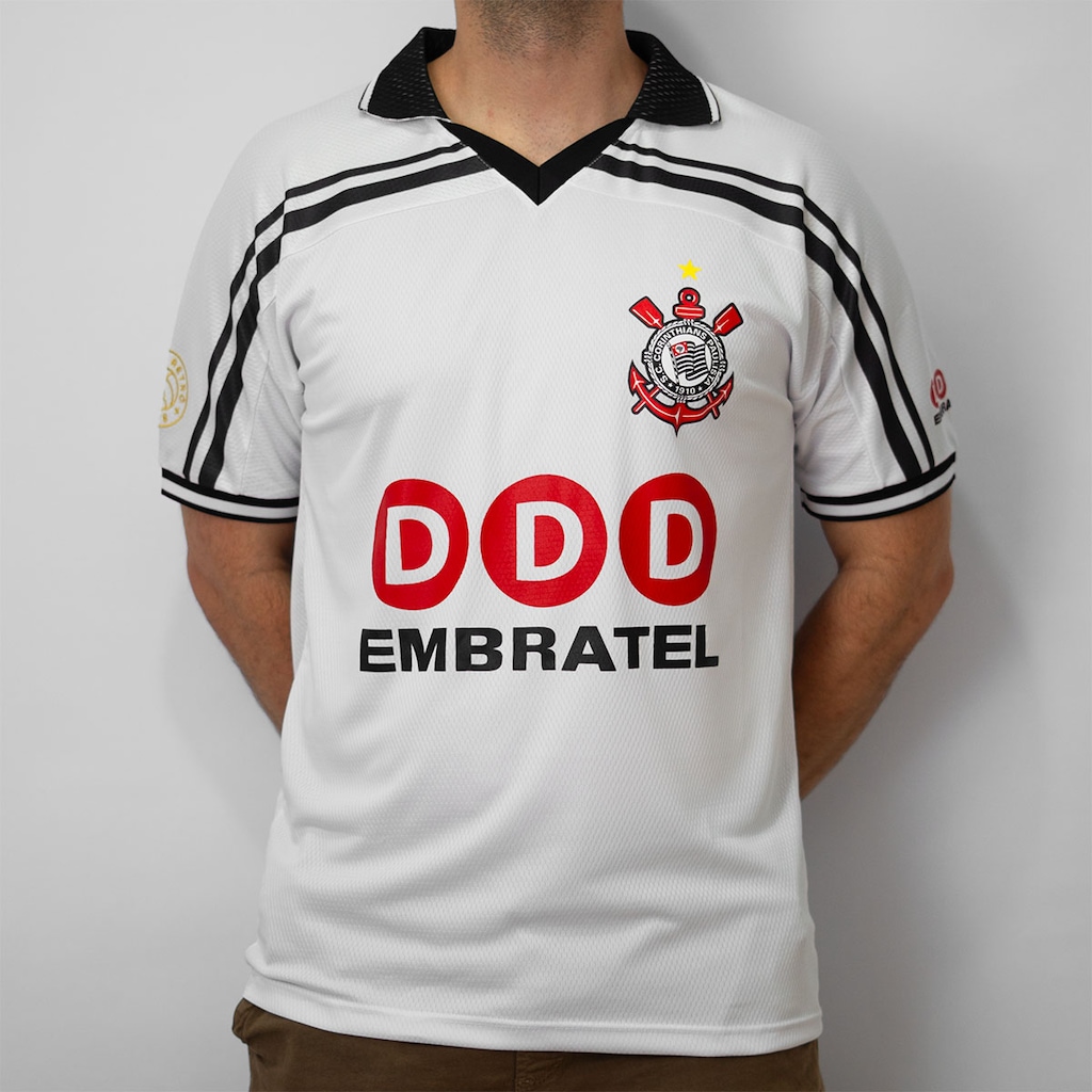 Imagem 3 do produto Camisa Corinthians Polo Retrô 1998 Bi Campeão Brasileiro Coimbra Masculina