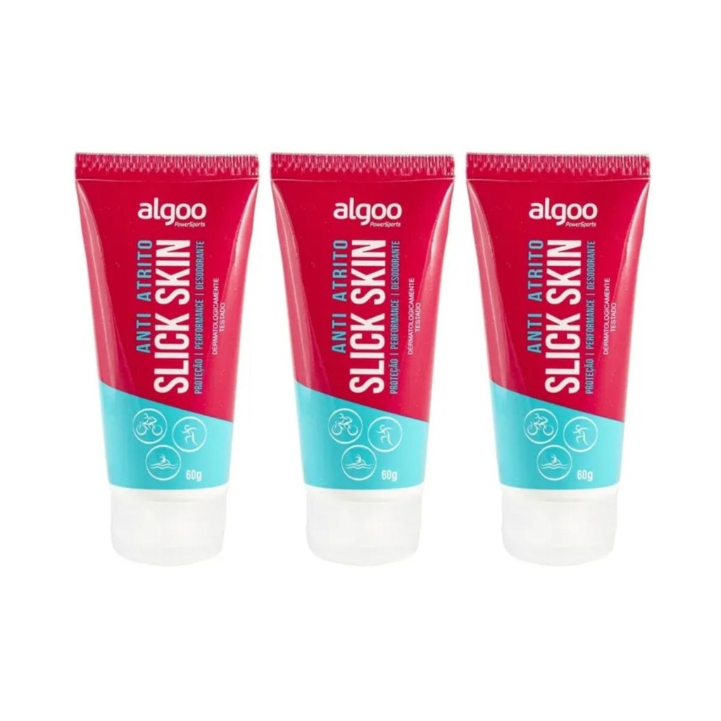Kit Creme Anti Atrito assadura ciclismo Algoo Slick 60g 3 Unidades