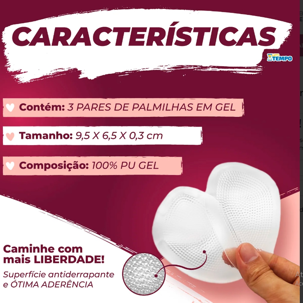 Imagem 5 do produto Kit Palmilha Gold Sports GEL-Confort Plus - Antimicrobiano - 3 Pares