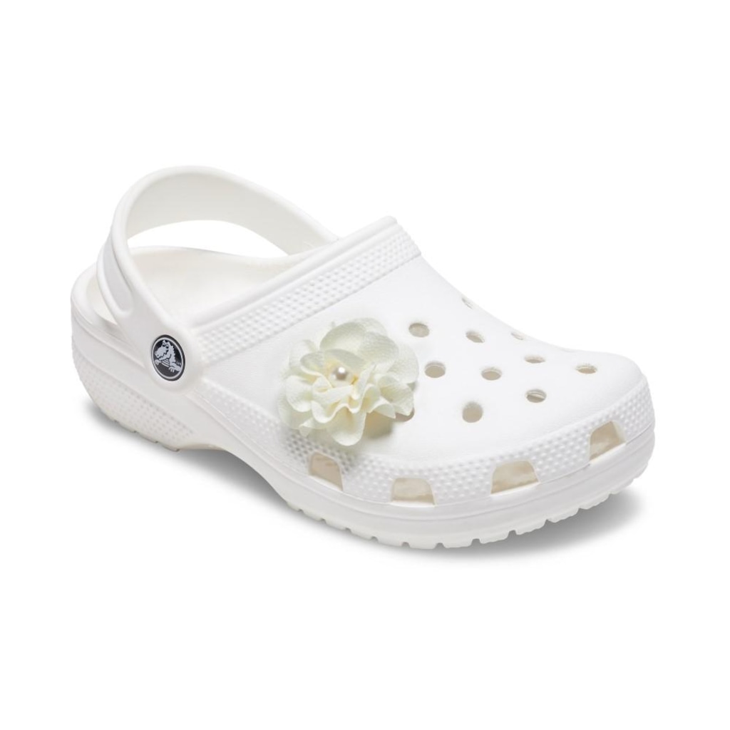 Imagem 2 do produto Jibbitz Crocs Flor de Tecido Branco com Pérola