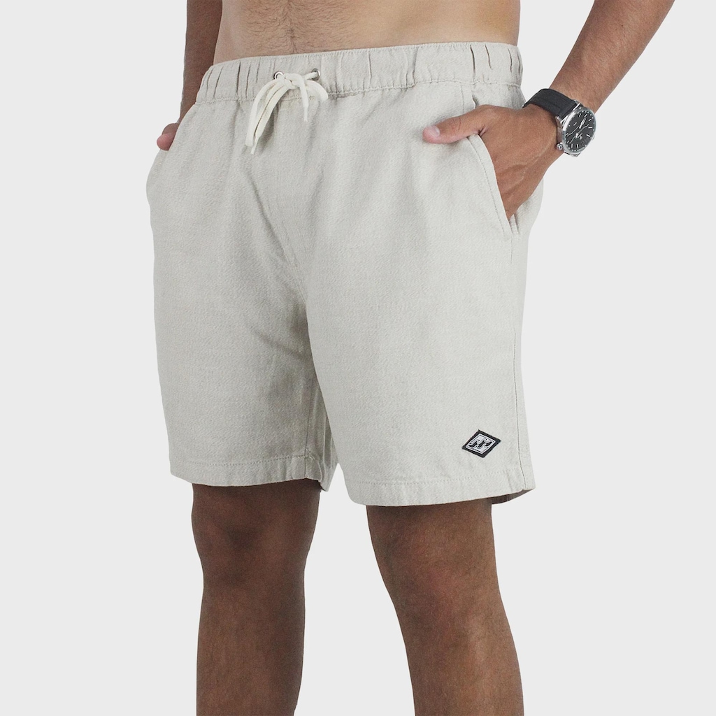 Bermuda Billabong Larry Layback Linen Khaki - Masculina
