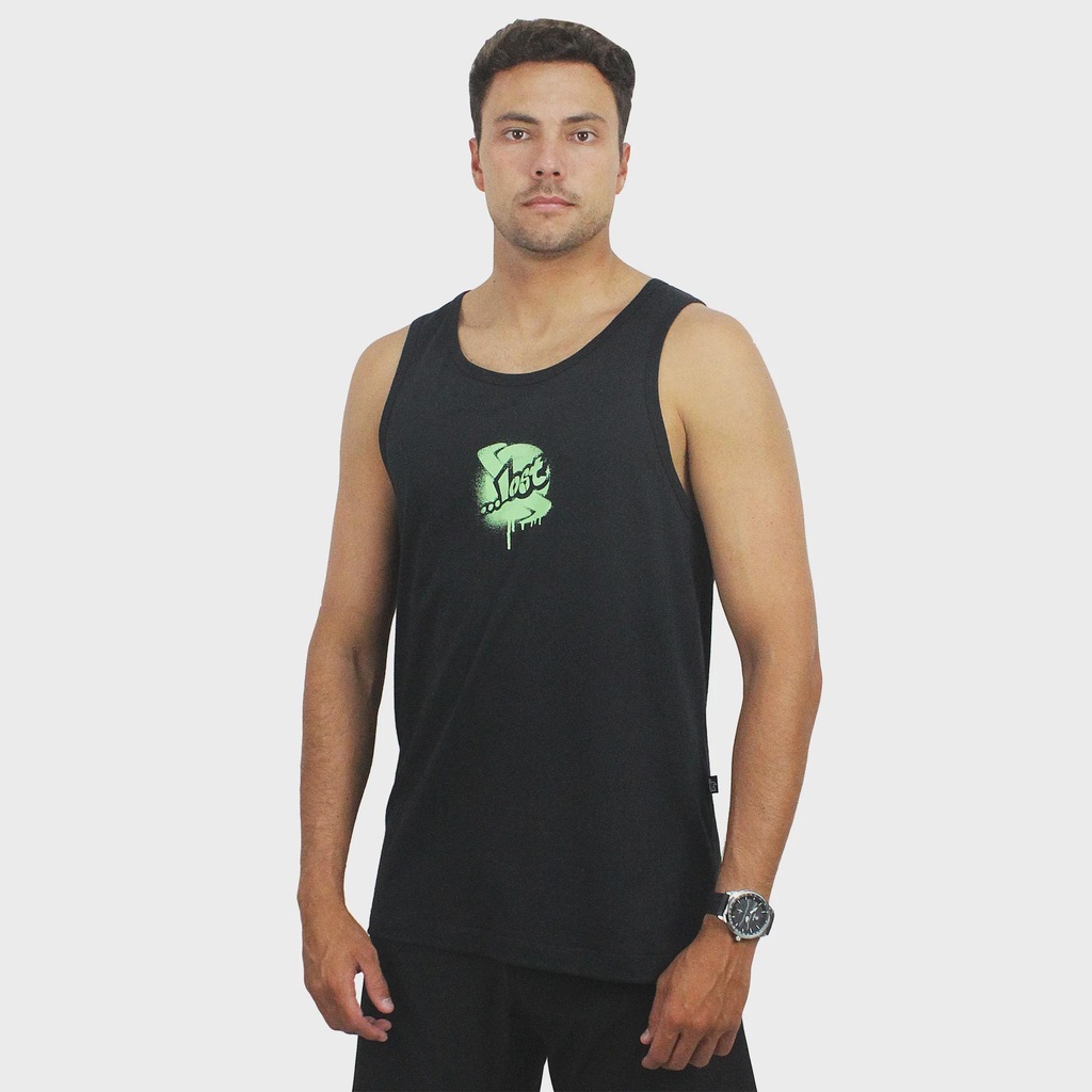 Camiseta Regata Lost Branding Stencil Masculina